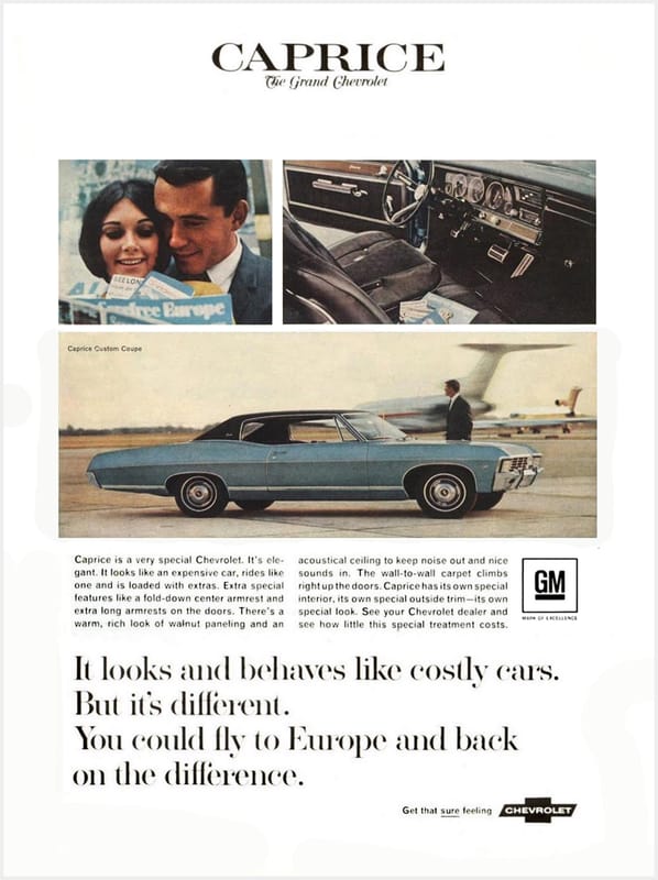 1965-69 Chevrolet Caprice Ads: How To Sell A Luxury Chevy 11 1967 Chevrolet Caprice ad