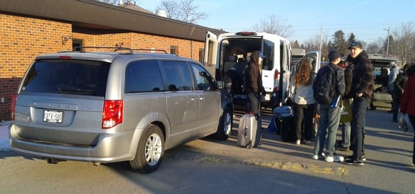 van leaving