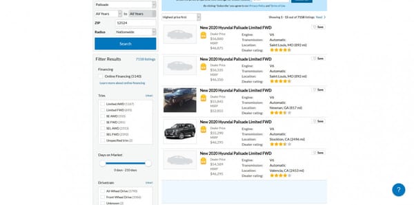 QOTD: Would You Pay $10,000 Over MSRP for a Kia Telluride or Hyundai Palisade? 3 Screenshot 2020 01 23 New Hyundai Palisade for Sale in Fishkill NY CarGurus