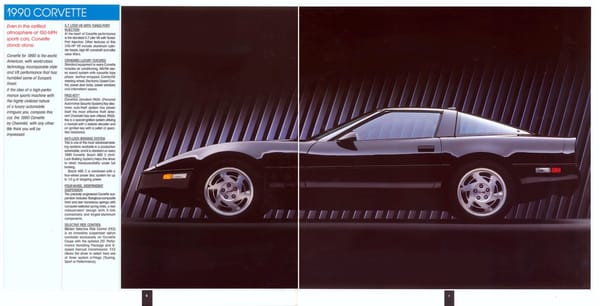 Curbside Classic: 1990 Chevrolet Corvette - Headed For The Nineties 2 1990 Chevrolet Corvette brochure pages as sourced from www.oldcarbrochures.org.