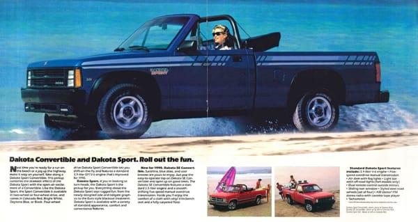 Curbside Classic: 1989 Dodge Dakota Sport Convertible - All Trends Have Their Limits 16 Brochure 1990 Dodge Dakota 8