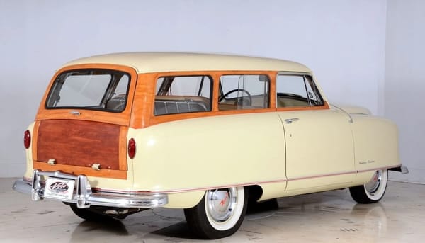 1950 Nash Rambler Custom Station Wagon – The Original Luxury Compact Turns 75 7 Right rear 3q view of an ivory 1950 Nash Rambler station wagon