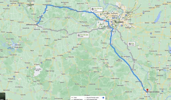 CC Road Trip Diary: A Middle Aged Man & His Elderly Van; Or, Sharing A Slice Of Rural America 2 google route