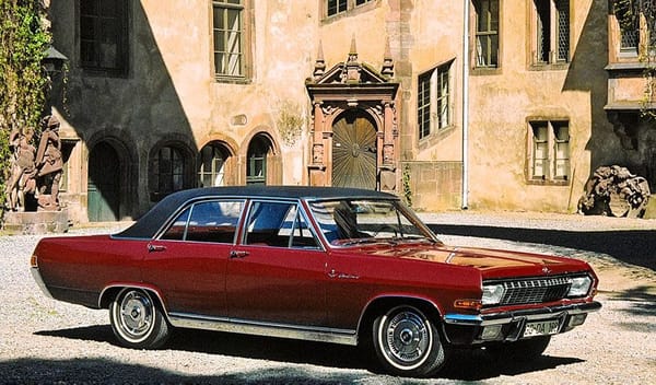 Vintage AMS Review: How the 1964 German Cars Accelerate – Including the New Porsche 911 7 Front 3q photo of a red 1964 Opel Diplomat with black vinyl roof