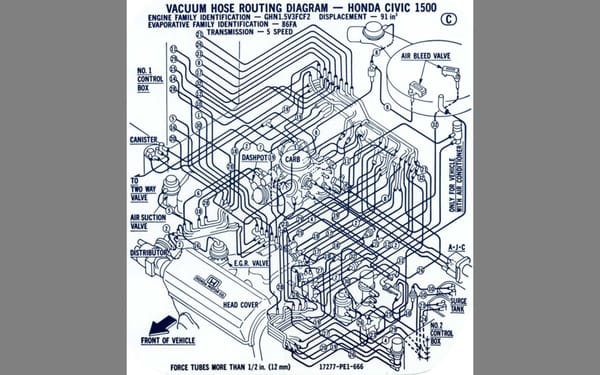Honda 1985 vacuum hoses