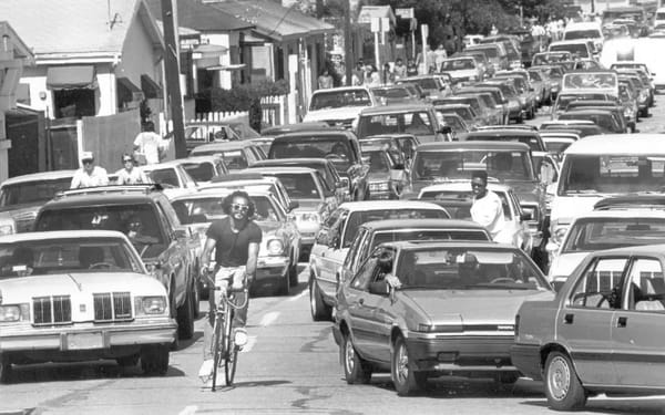 My Life On Two Wheels - And My 1980 Novara Bicycle Gets Its Second Rebuild in 45 Years 18 LA biker in traffic
