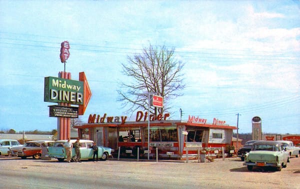 Vintage Postcards: Restaurants And Diners In The '50s & '60s - Colorful Signs And Cars Of The Era 3 Captura de pantalla 2025 06 04 00.39.26