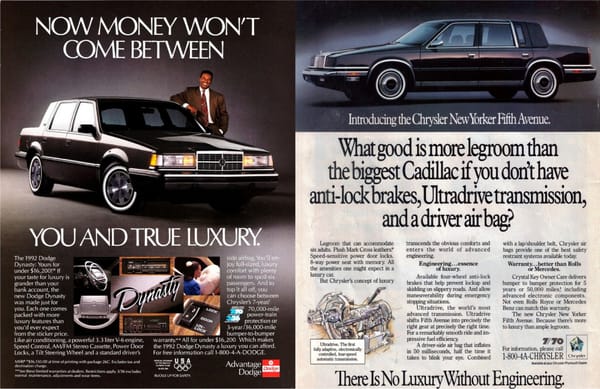Curbside Classic: 1991 Dodge Dynasty - Enter Alexis 12 Dynasty NewYorker ad