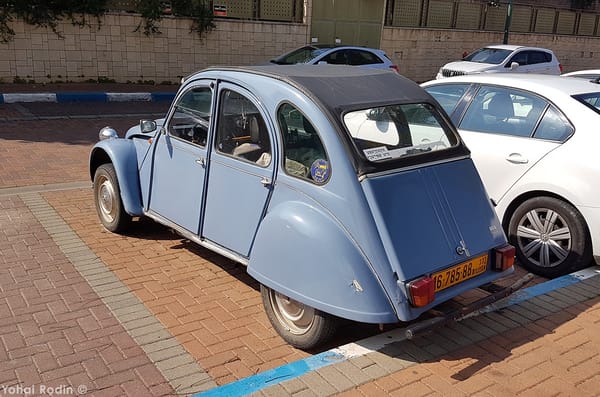 Powder blue Citroen 2CV