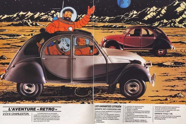 CC Twofer: 1982 Citroën 2CV 6 Charleston & 1976 Citroën 2CV AKS Fourgonnette – Fraternal Flat-Twins 11 Charleston pub tintin