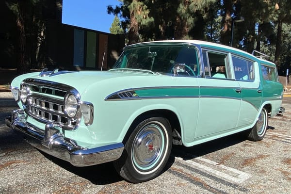 Two Dozen Green Cars And Trucks To Mark The Start of Spring 5 Front 3q view of a Bermuda Green and Polo Green two-tone Nash Rambler Cross Country station wagon