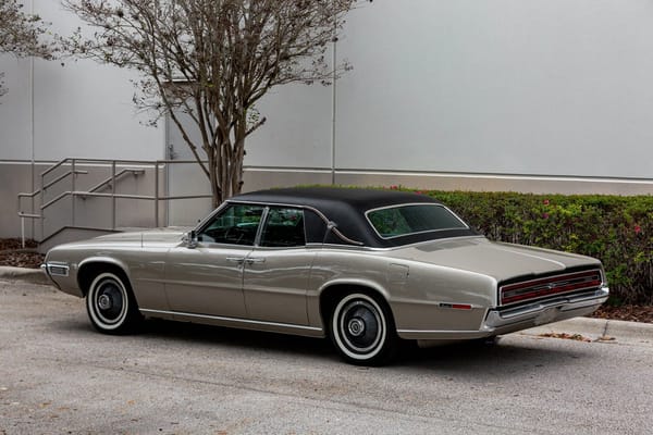1968 Ford Thunderbird Versus Rivals – How Ford Ranked The T-Bird's Competition 14 Left rear 3q view of a Pewter Mist 1968 Ford Thunderbird 4-Door Landau