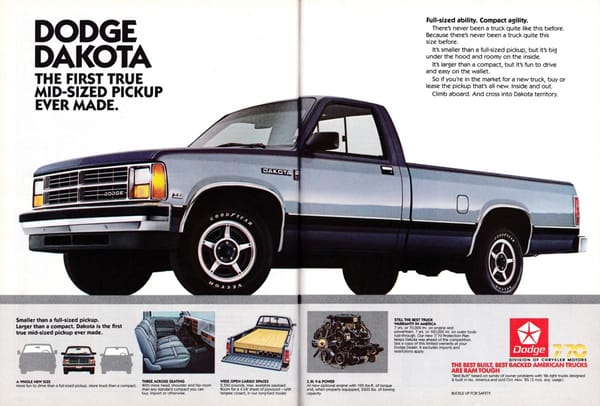Curbside Classic: 1989 Dodge Dakota Sport Convertible - All Trends Have Their Limits 4 1987 Dodge Dakota ad