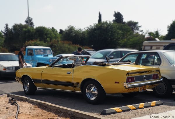 Car Show Classics: It's the Smorgasbord That is Israel's Classic Community 31 1973 Yellow Ford Mustang Mach-1 Convertible