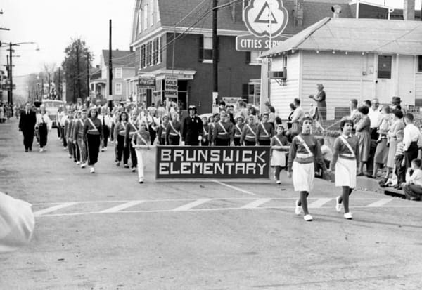 Veterans Day Parade Circa 1960 BES safety patrol