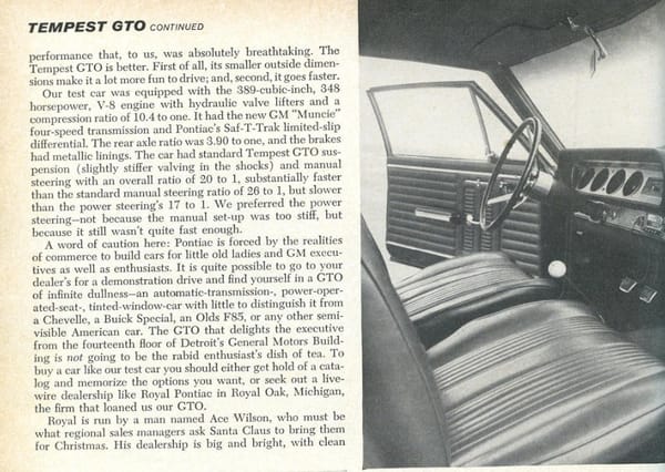 Vintage Car & Driver Review: 1964 Pontiac GTO - The Ultimate Ringer 6 gto 6