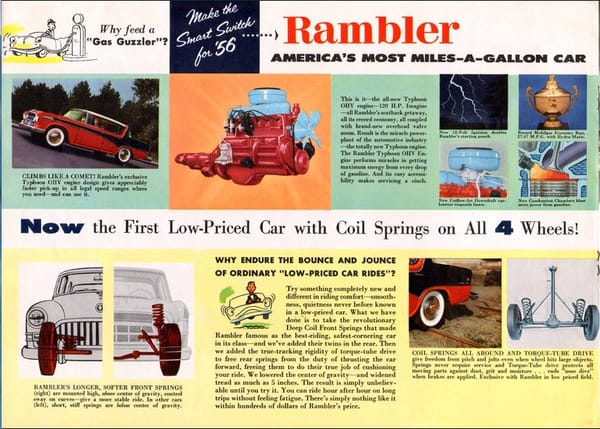 Junkyard Classic/Automotive History: 1955 Rambler Cross Country - How Rambler Won The Compact And Price Wars Of The 1950's And Saved AMC 74 Rambler 1956 ohv 4 coils br 2