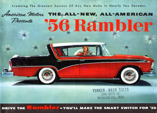 Junkyard Classic/Automotive History: 1955 Rambler Cross Country - How Rambler Won The Compact And Price Wars Of The 1950's And Saved AMC 69 Rambler 1956 br cover 01