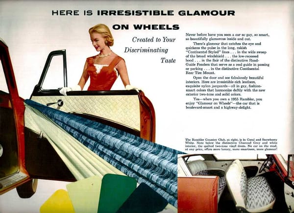 Junkyard Classic/Automotive History: 1955 Rambler Cross Country - How Rambler Won The Compact And Price Wars Of The 1950's And Saved AMC 21 Rambler 1955 fabrics 03