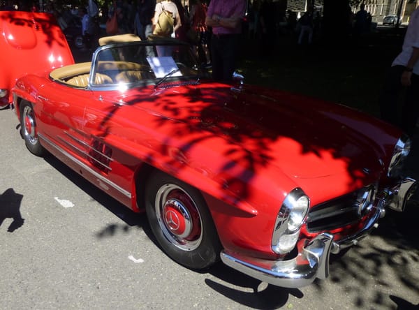 Car Show Classics: Streamlined Sundays: Cars in the Park, Part 3 - Slow Looks at Fast Cars 39 57MB300SLRdstrRed3