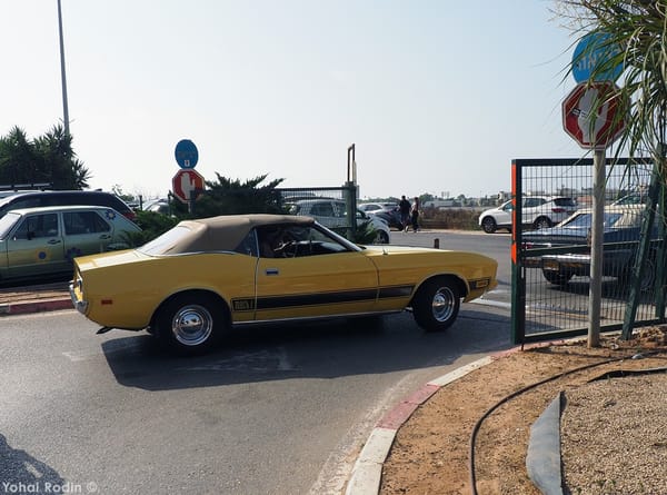 Car Show Classics: It's the Smorgasbord That is Israel's Classic Community 78 1973 Yellow Ford Mustang Mach-1 Convertible