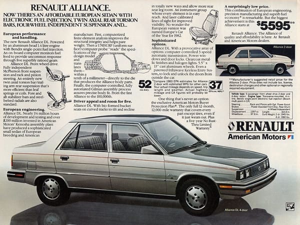 Curbside Classic: 1985 Renault Alliance Convertible - Ton Camembert à la Open Air 5 Renault Alliance ad2