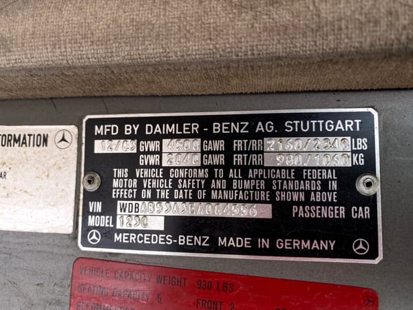 1984 Mercedes-Benz 300CD TurboDiesel