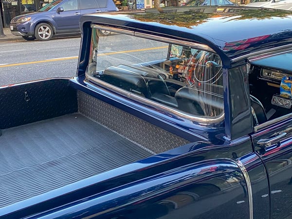 CC Outtake: 1954 Cadillac Bakkie - Craftsmanship in Blue 5 54 Cadillac Truck Backglass