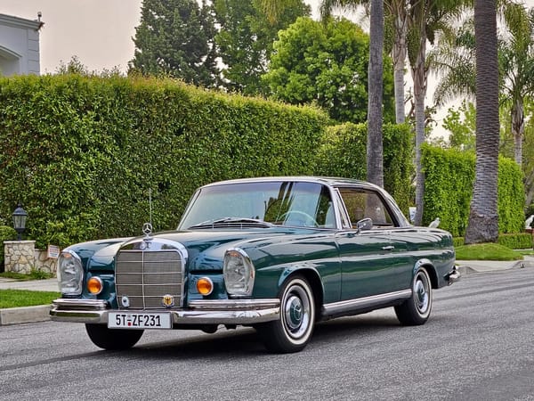 Two Dozen Green Cars And Trucks To Mark The Start of Spring 15 Front 3q view of a dark green 1967 Mercedes-Benz 250SE W111 coupé