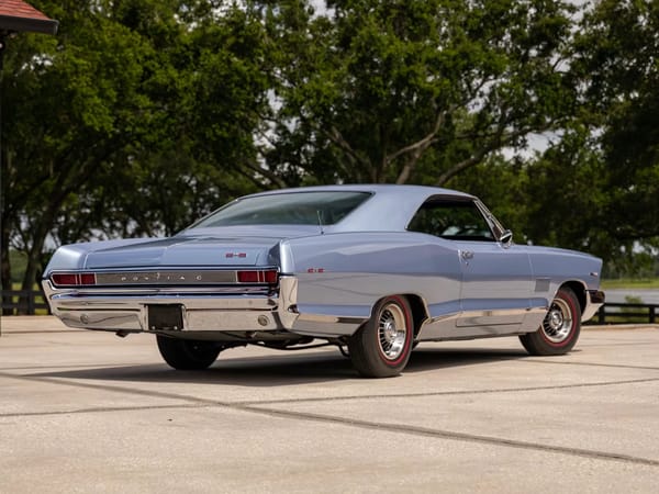 Vintage Car Life Review: 1965 Pontiac Catalina 2+2 421 HO – 2 Plus 2 Does Not Equal GTO 14 Right rear 3q view of a Fontaine Blue 1965 Pontiac Catalina 2+2 hardtop