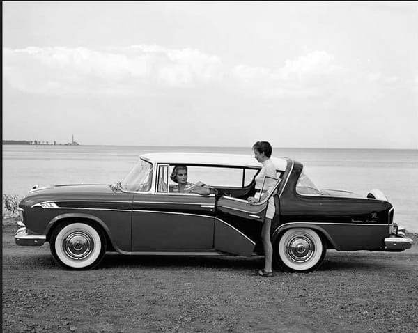 Junkyard Classic/Automotive History: 1955 Rambler Cross Country - How Rambler Won The Compact And Price Wars Of The 1950's And Saved AMC 77 Rambler 1956 4 door hdtop bw