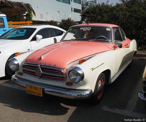 Car Show Classics: It's the Smorgasbord That is Israel's Classic Community 62 1961 White Pink Borgward Isabella Coupe