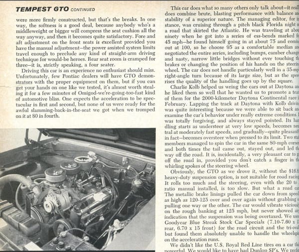 Vintage Car & Driver Review: 1964 Pontiac GTO - The Ultimate Ringer 10 gto 10