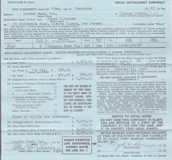 64 Galaxie Installment Contract e1704225060382