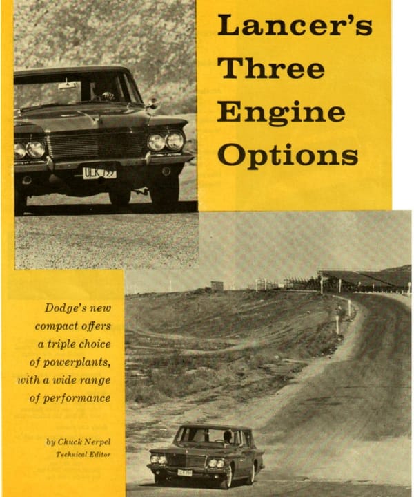 Vintage Review: 1961 Dodge Lancer With Three Slant Sixes: 170, 225 & 225 Hyper-Pak - Does It Live Up To The Hype? 1 la comb
