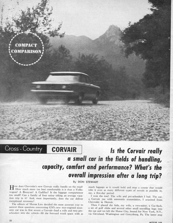 Vintage Reviews: 1960 Chevrolet Corvair - Motor Life and Road & Track Test Versions With Powerglide, 3-Speed and 4-Speed Manuals 4 corvair 3