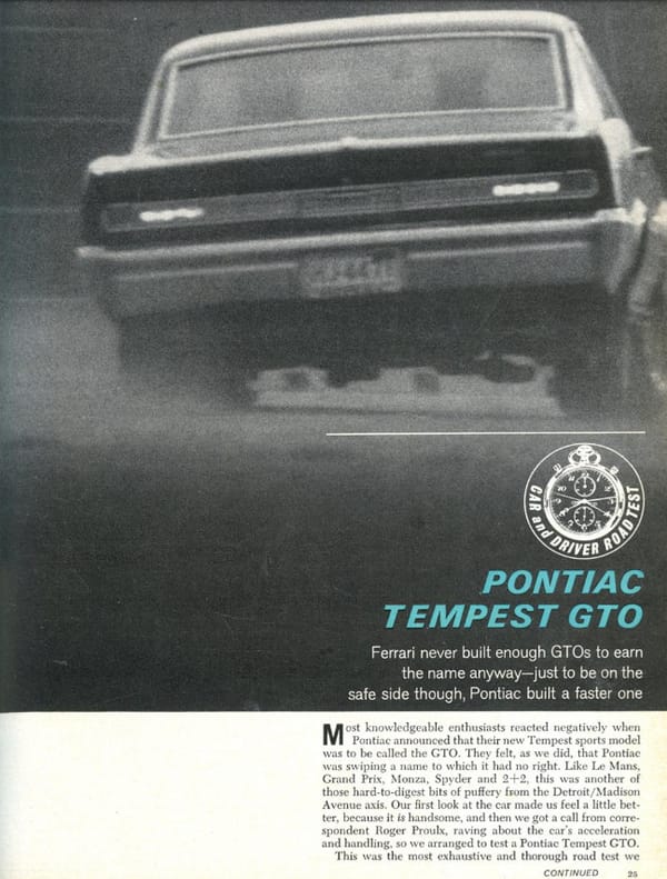 Vintage Car & Driver Review: 1964 Pontiac GTO - The Ultimate Ringer 2 gto 2
