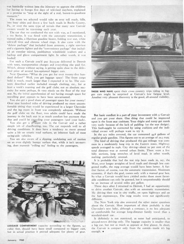 Vintage Reviews: 1960 Chevrolet Corvair - Motor Life and Road & Track Test Versions With Powerglide, 3-Speed and 4-Speed Manuals 5 corvair 4