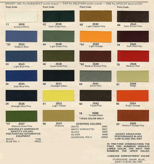 1040 Ford color chart #5