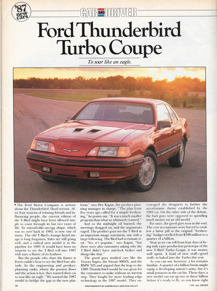 car and driver ford edge on Vintage Reviews Car And Driver 1987 New Car Issues Ford Thunderbird Turbo Coupe Curbside Classic