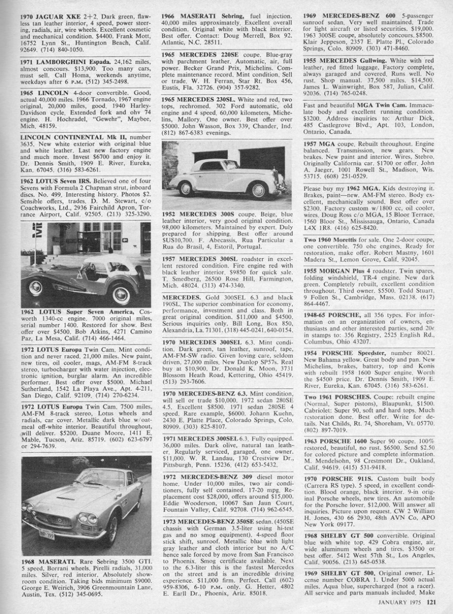 1971 ltd for sale on Vintage Classified Ads Toyota Ads And Ps From The January 1975 Road And Track Curbside Classic