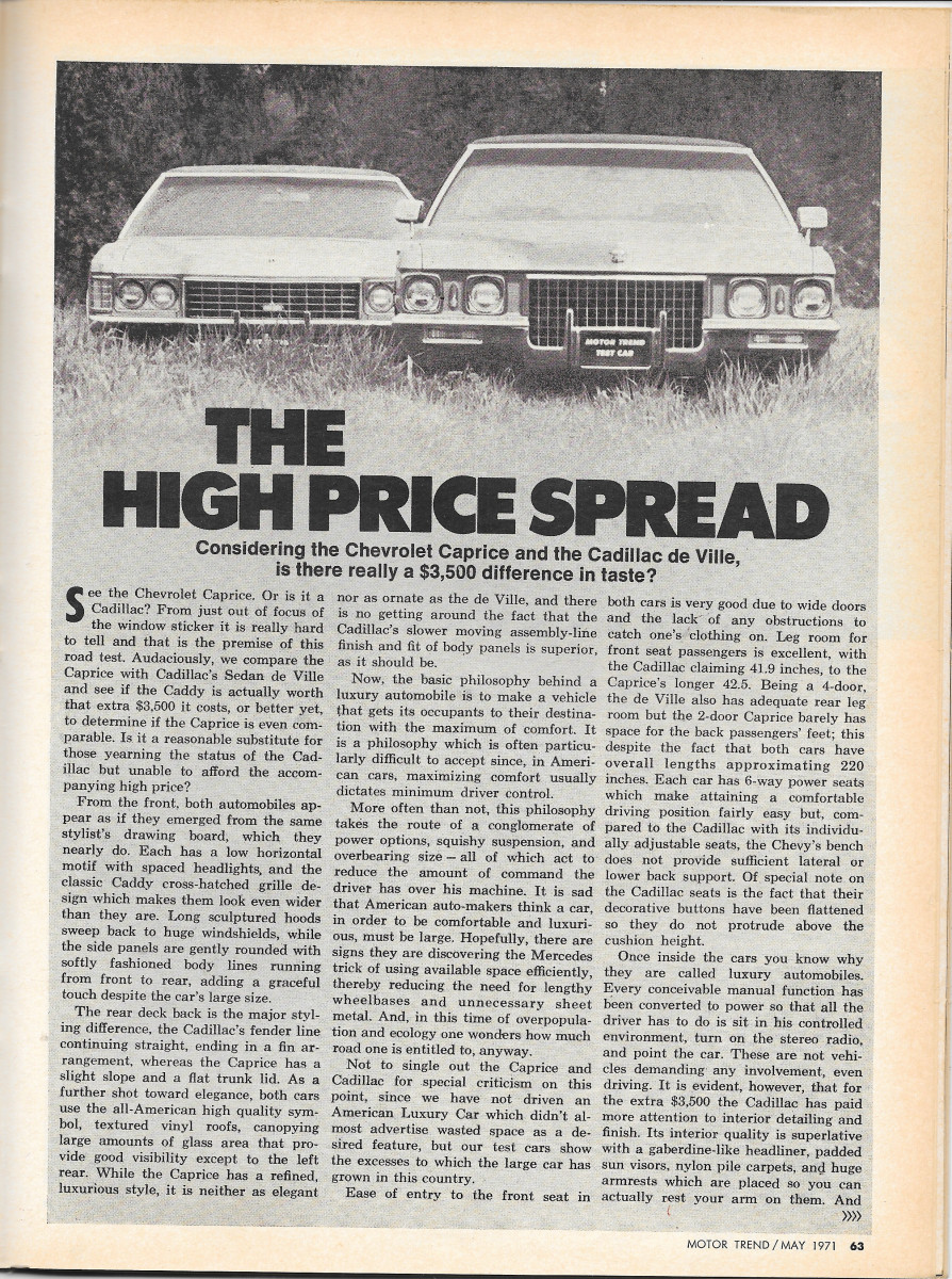 1971 ltd for sale on Vintage Comparison Test 1971 Cadillac Deville Versus 1971 Chevy Caprice Rise Of The Chevrollac Curbside Classic