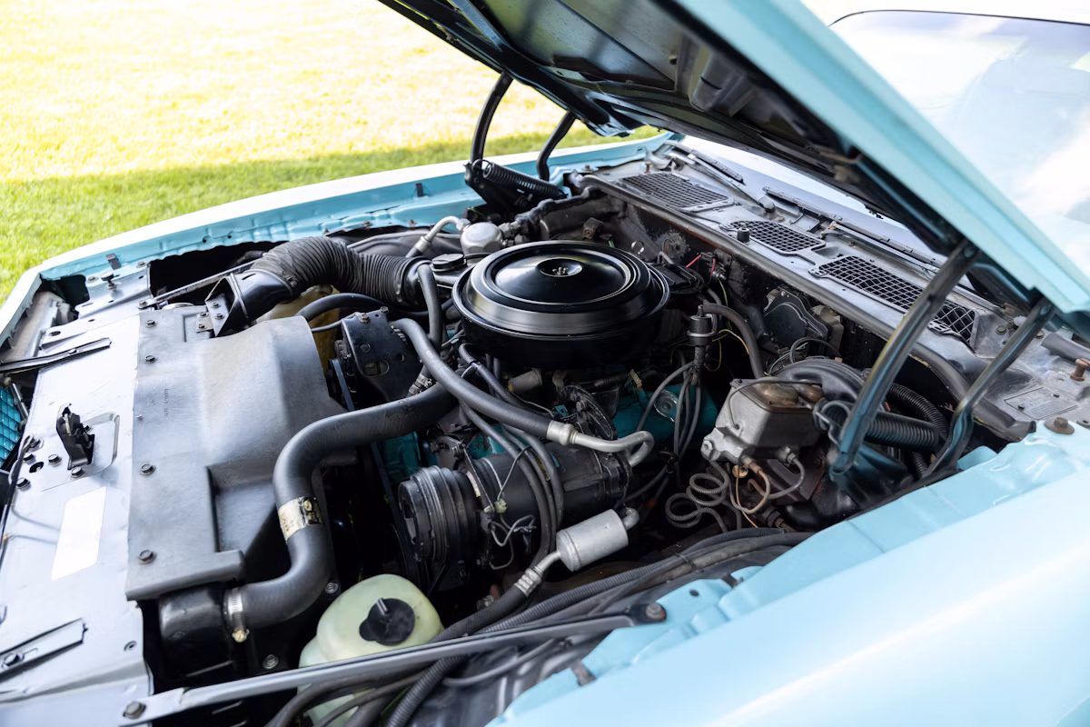 1978 Pontiac Firebird Esprit Sky Bird: A No-Reserve Chance To Own A Cosmetically Restored Museum Car 6 1978 Pontiac Firebird Esprit Sky Bird engine compartment with Chevrolet 350 V8